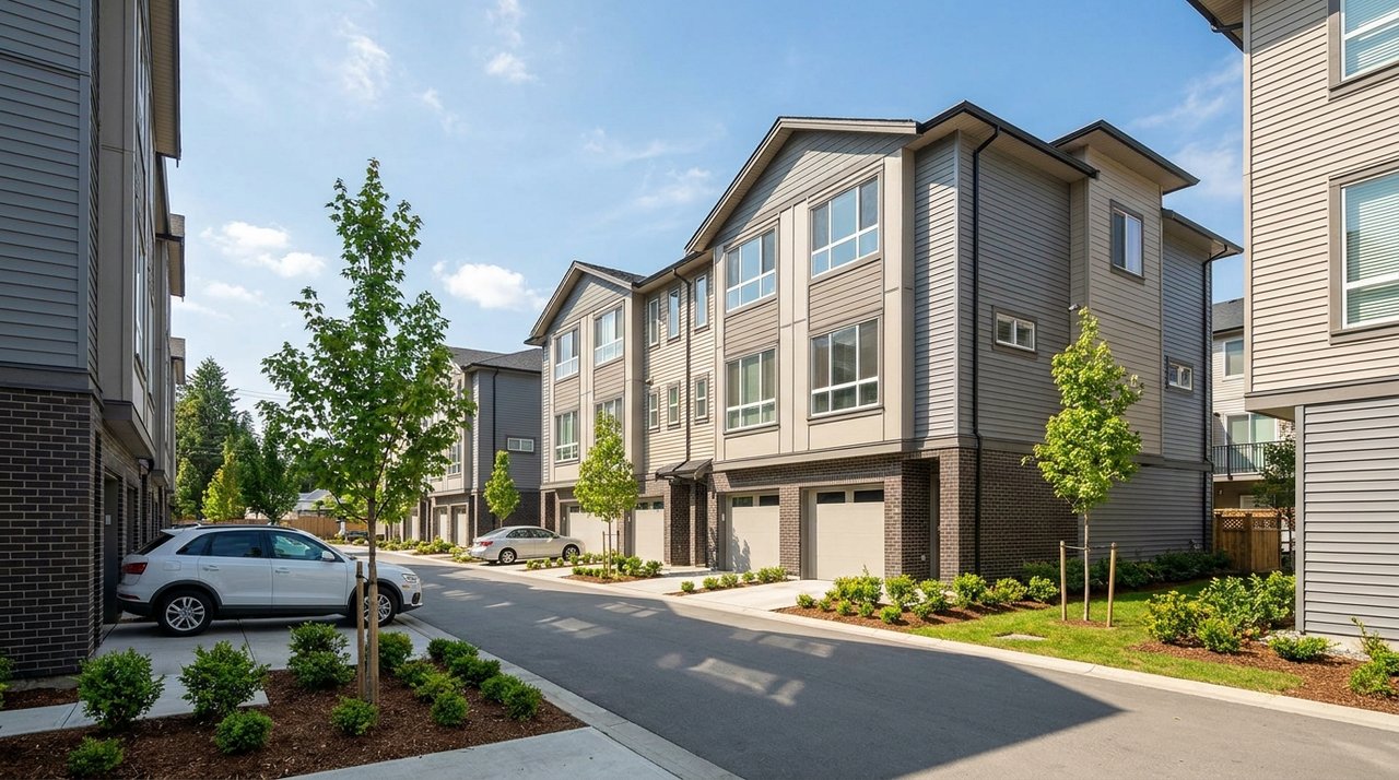 Architectural render of a Langley, BC townhome investment complex in Willoughby, for AG. Song REALTOR®