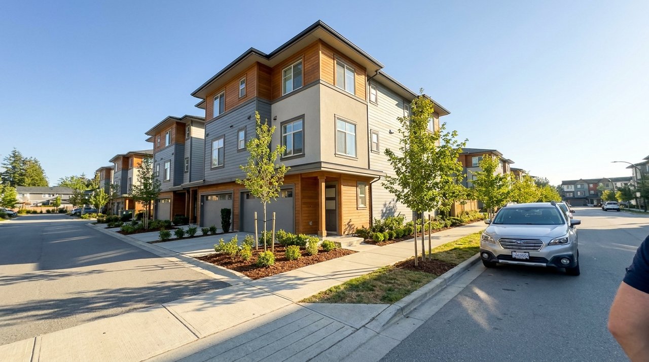 A Langley townhome Candid phone photo of a townhome for sale in Langley, BC, for AG. Song REALTOR®