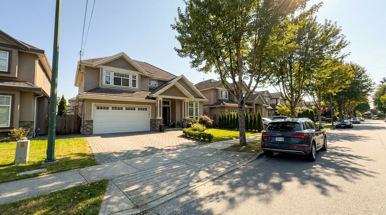 Candid phone photo of a detached house for sale in Surrey, BC, for AG. Song REALTOR®