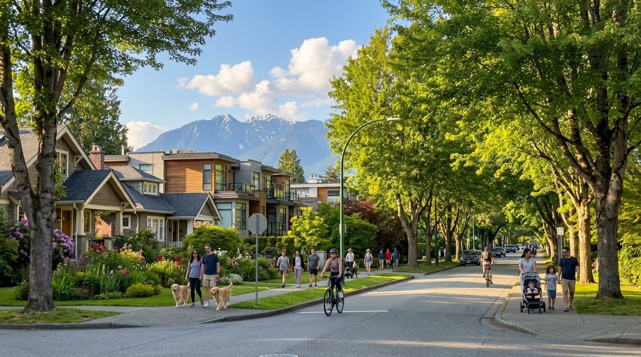 Downtown Vancouver, BC skyline and streetscape