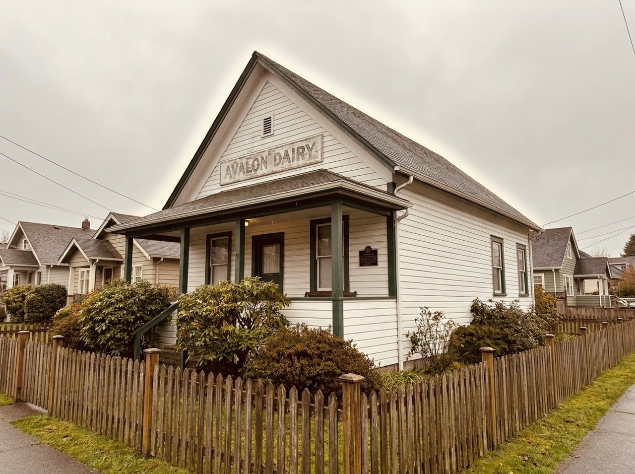 Avalon Dairy heritage building, Victoria-Fraserview, Vancouver Realtor phone snap of the historic Avalon Dairy heritage building on Wales Street in Victoria-Fraserview, Vancouver, BC — Vancouver's oldest continuously operating dairy site, for AG. Song REALTOR®