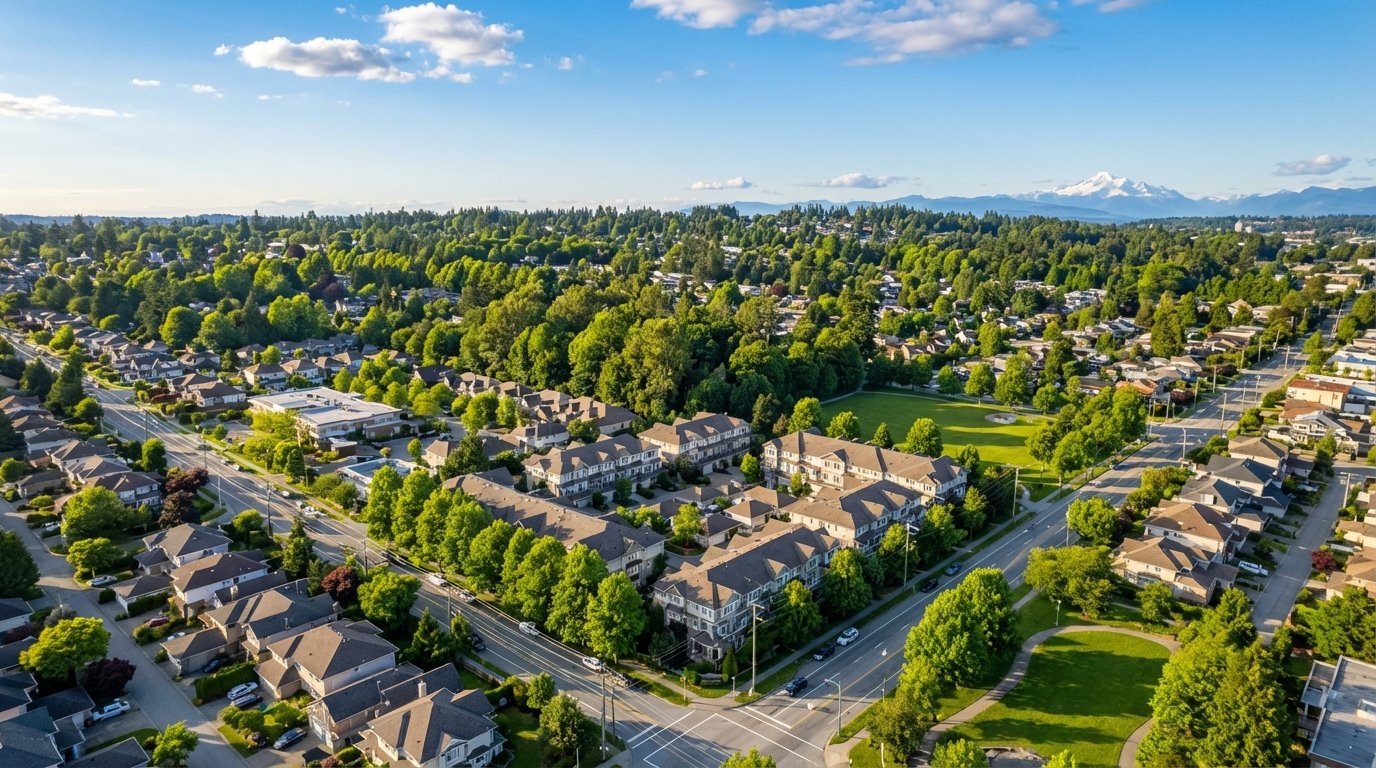 Aerial view of White Rock, BC — home base of AG. Song REALTOR®, serving Greater Vancouver and the Fraser Valley